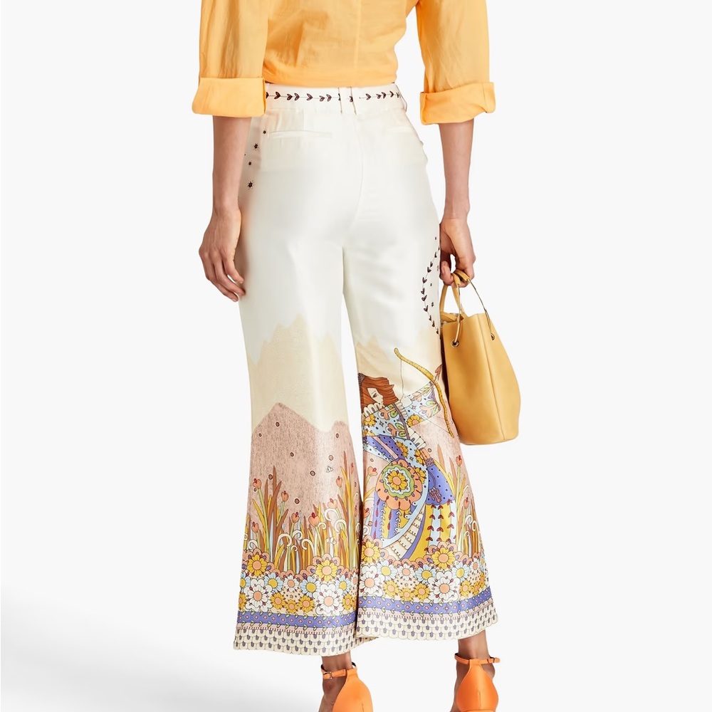 ZIMMERMANN
Printed silk crepe de chine kick-flare pants